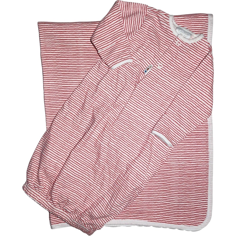 Carter's Red White Stripe Baby‎ Blanket Sleeper If They Could Just Stay Little